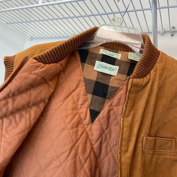Vintage 80s St. John’s Bay Corduroy Lined Utility Vest Jacket XL Barncore - Picture 2 of 5